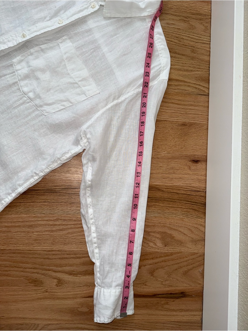 LIKE NEW GAP 100% Linen Weekend Tunic Longline Button Down Crisp White Coastal L - Picture 6 of 8